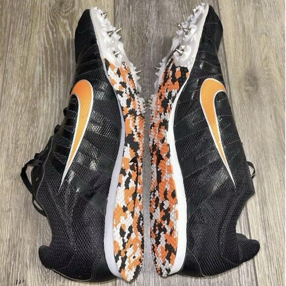 Nike Men's US Size 13 Zoom Rival D Black Orange Spike Track Shoes 414533-001 - Picture 10 of 12